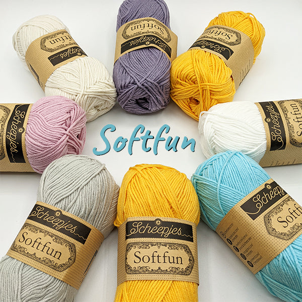 Scheepjes Softfun DK Cotton Mix Easy Care Hot Pink Yarn 50g - 2495