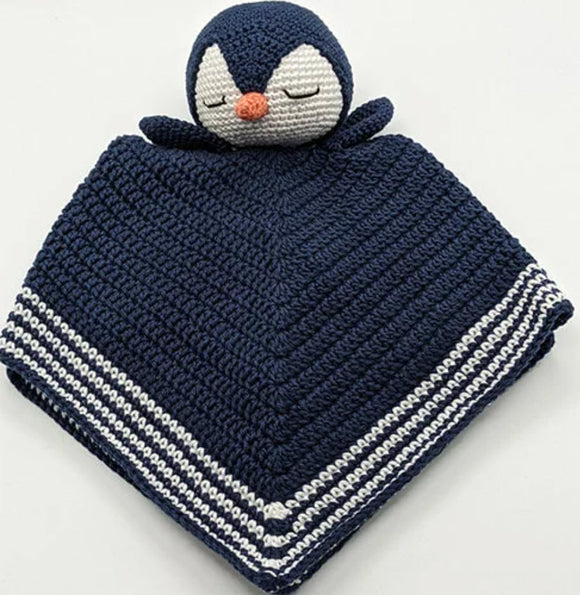 Oréo le pingouin - doudou de réconfort pour bébé (security blanket)